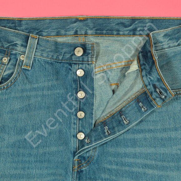 Vintage Levis 501 Jeans Mens 35 Blue Original Straight Denim 90s - Picture 7 of 8